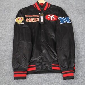 San Francisco 49ers Pro Standard Retro Classic Rib Satin Jacket‎ Mens Large NWT